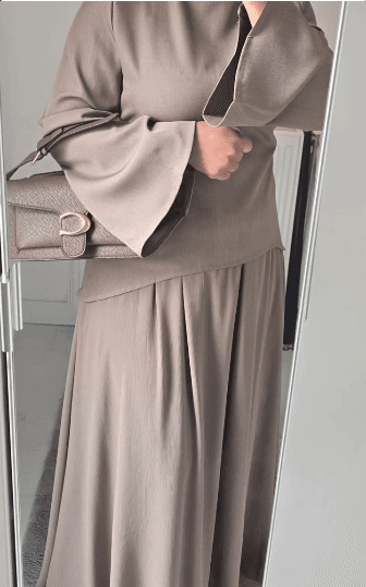 Oums Wrap Dress in taupe